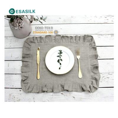 China Disposable Multi Color Ruffle Towel 100% Linen Size Customer Napkins Natural Wedding Napkin for sale