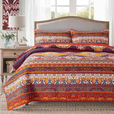 China Amazon Soft Custom Print Kantha Quilt Floral Comforter Bedspread Queen Bedding Cover for sale