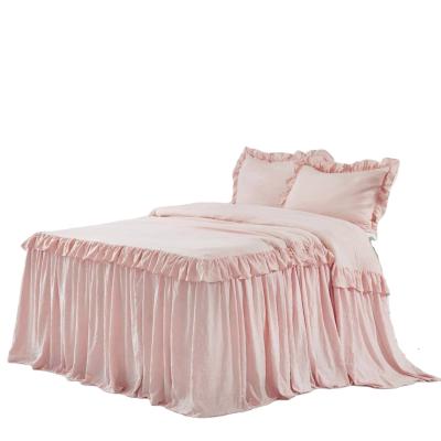 China Amazon Factory Breathable Chinese Custom Bed Skirt Customized 100% Polyester King Size Bedspread For Bed for sale