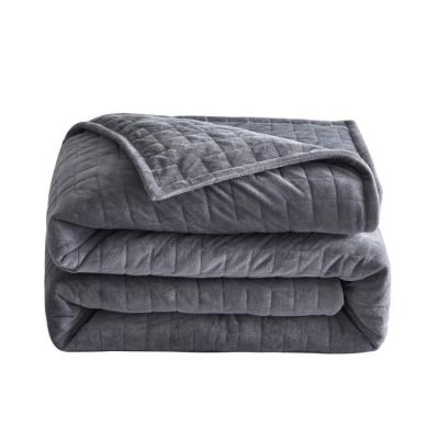 China Amazon PORTABLE Good Quality 7 Layers Warm And Cooling Bamboo Weighted Blanket 15LBS With Glass Beads for sale