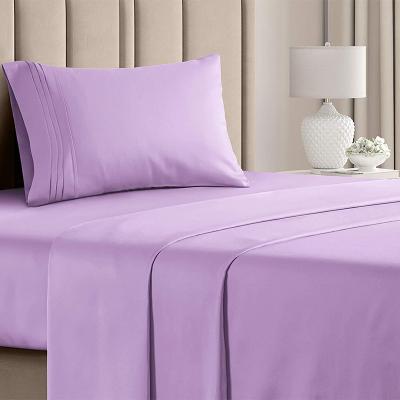 China Wholesale Home Hotel Bed Linen 1800 Fitted Sheet 4 Pice Set Anti Dust Mite Amazon Sheet Microfiber Bedding Set for sale