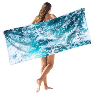 China Amazon QUICK DRY Hot Sale Custom Printed Microfiber Sand Free Beach Towel for sale