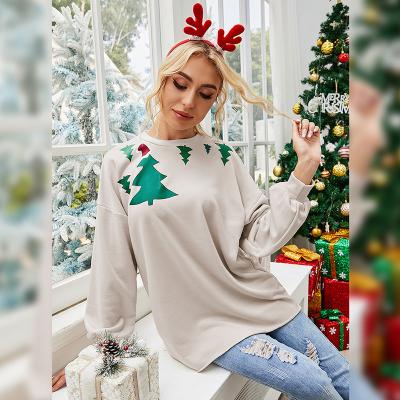 China New Autumn Breathable Warm Pullover Sweater Street Fashion Casual Sweater For Women Women Sweater Christmas Print Loose Hoodies for sale