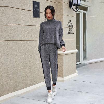 China Sustainable Apparel Women Sweaters Full Pants Sets Two Piece Street Casual O-Neck Long Sleeve For Women's Sets for sale