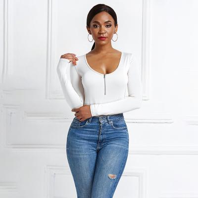 China New Fashion Autumn Women Clothing Breathable Fitness Bodysuits Bottoming One Piece Top For Women Long Sleeve Sexy O-Neck Overalls for sale