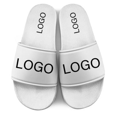 China Fashion Trend Shoes Sandals OEM Logo Print Black Slides Men Custom Women Customized Slippers for sale