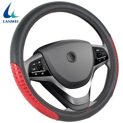 China Durable Wholesale Splicing Design PU Leather Car Steering Wheel Cover for sale