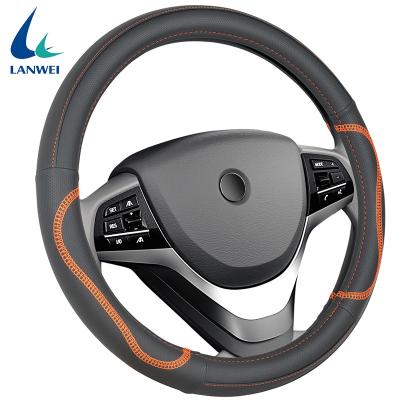 China New Eco - Friendly Design Black PU Leather Car Steering Wheel Covers for sale