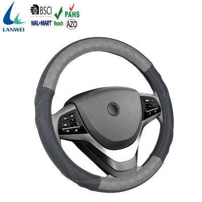 China Hot Selling Car Accessories Cheap Leather Braid Anti-skid Boys Handsome Steering Wheel Cover for sale