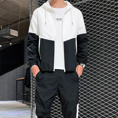 China 2021 Autumn QUICK DRY men's fashion casual loose sports jacket long pants solid color two-piece suits for sale