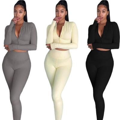 China 2021 Anti-Static Fitness Yoga Panties Sets Set Joggers Two-Piece Tracksuits 2 Piece Wear Gaiters Sexy Women Clothing Set for sale