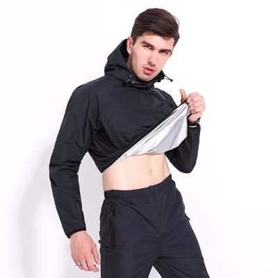 China 2021 OEM Home Gym Fitness Long Sleeve Custom Sweated Design Men Sauna Suit Jacket Waterproof Windproof + Sweatpants Weight Loss Suits for sale