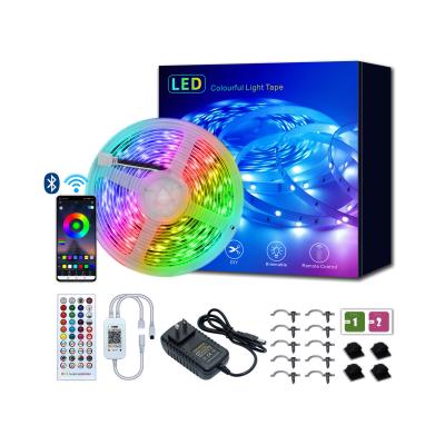 China Residential Supply and App Control Music Strip Light Color Changing Waterproof Flexible Led Strip Lights 5050rgb Light Kit for sale