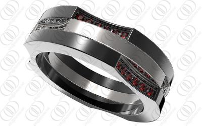 China Durable Rotate Hand Burnished Stainless Steel Rings With Silver And Black Tones for sale