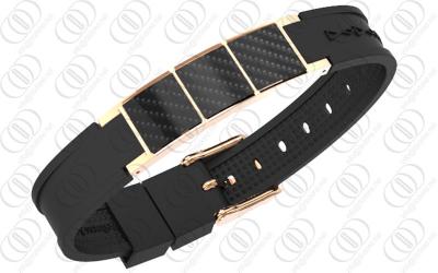 China Carbon Fiber Jewelry Ladies Magnetic Bracelet Rose Gold Plated for sale