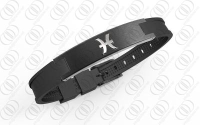 China Ionized Silicone Zodiac Stainless Steel Bracelets for sale