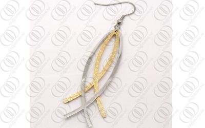 China Fashion Gold and Silver Earring Hook With Polished Two Tones for sale