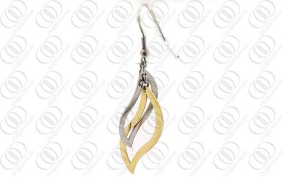 China 316L Stainless Steel Earrings With Leaf Pattern , Silver Drop Earrings for sale