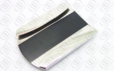 China Custom Money Clip and Credit Card Holder Black and Silver Tones for sale