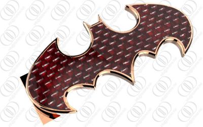 China Red Carbon Fiber Stainless Steel Belt Buckle , Rose Gold Batman Jewelry for sale