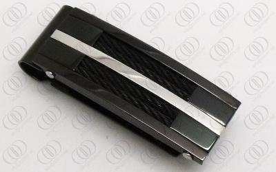 China Cable 316L Stainless Steel Money Clip Black Plated With Fashion Gift for sale