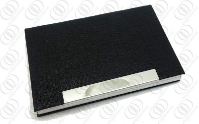 China Business Man Leather Cardcase , Black business name card holder stainless steel case for sale