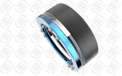 China Stylish Men Stainless Steel Rings Engagement Blue And Black Plated for sale