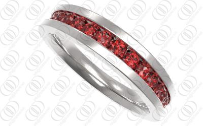 China Anillos de diamante perfectos rojos de la boda de la CZ brillantes y final mate en venta