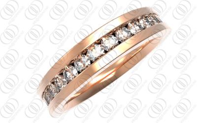 China El acero inoxidable de la CZ del oro de Rose suena la joyería, anillo de bodas de diamante del oro para ella en venta