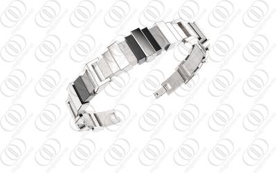 China Silver Titanium Jewelry Two Tones , Fashionable Titanium Sports Bracelet  For Men for sale