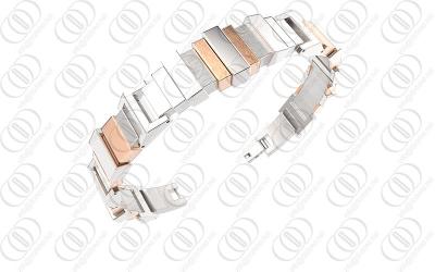 China Custom Metal Bracelets Titanium Jewelry Silver and Rose Gold Tones for sale