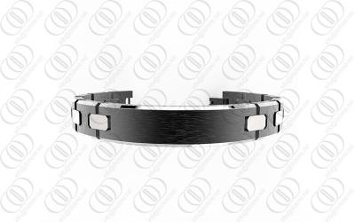 China PVD Germanium Titanium Bracelet  Hammered Silver Jewelry  ODM / OEM for sale