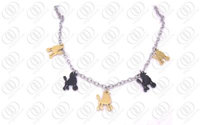 China Black and Gold Dog Charm Necklace Chain For men , Anti-corrosion for sale