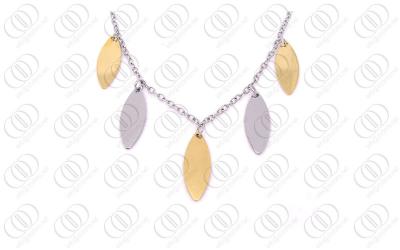 China Gold and Silver Oval Charms Chain Necklace Length 18