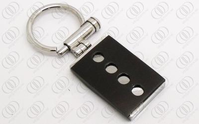 China Fashion Square Stainless Steel Keychain Black Plated With Screw Open and Close for sale