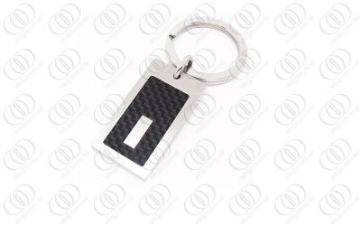 China 316L Stainless Steel Black Carbon Fiber Keychain Engraeable Accent for sale