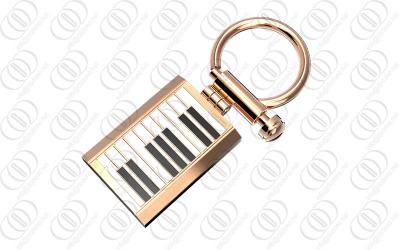 China Rose Gold Piano Keychain Holder Black White Lacquer For Musician for sale