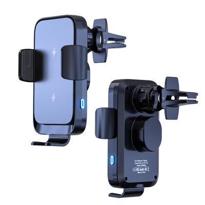 China Charing 15W Car Charger Stand Wireless Charger 2 in 1 Sensor Fast Smart Car Wireless Charger for Iphone for sale