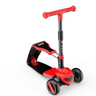 China Handlebar Height Adjustable OEM Service Factory Price 2 In 1 PU Wheels Children Kids Luggage Kick Scooter for sale