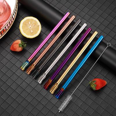 China Sustainable Bargain Stainless Metal Smoothie Straw 12mm Reusable Bubble Tea Smoothie Straw for sale