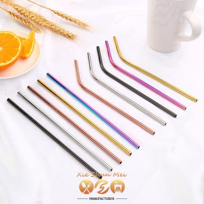 China Viable Tip Rose Gold Colored Tooth Straight 18 Silicone 8 Metal Stainless Steel SS Straw With Customized Custom Logo Reusable 304 Stainless Steel for sale