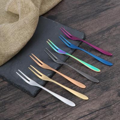 China Viable China Wholesale Supplier Small Stainless Steel Gold Table Fruit Fork for sale