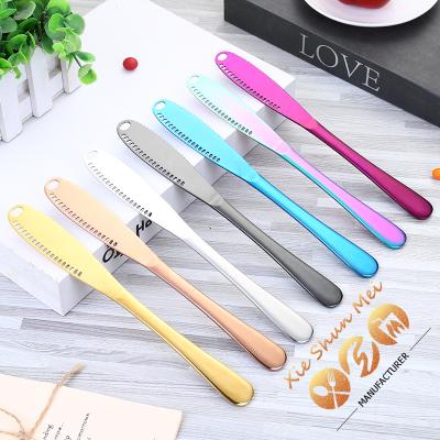 China Multifunctional Viable Dinner Knife Butter Spreader Stainless Steel Butter Knife for Cold Butter Chocolate and Soft Cheese for sale