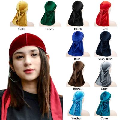 China Kind to maintain European and American popular Korean long tail velvet long tail pirate hot hat with Toe Cap Velvet Durags for sale