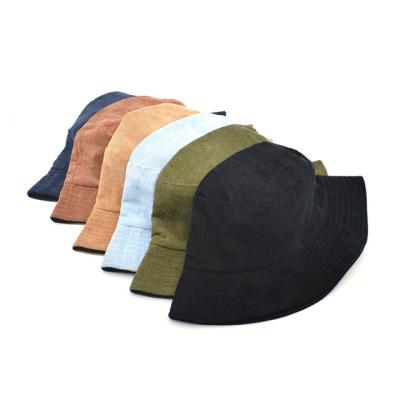 China Korean Sun Protection Foreign Trade Women's Solid Color Corduroy Bucket Hat Bucket Hats Retro Sun Hats for sale