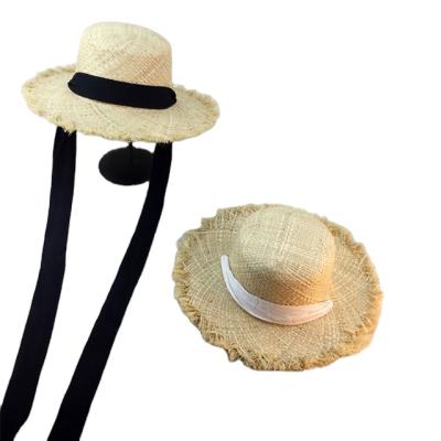 China European and American Straw Hat Seaside Vacation Beach Sun Protection Lace-up Fringed Outdoor Hat Summer Sun Hat for sale