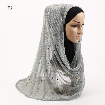 China European and American Scarf Hijab Autumn Shawl Silk Scarf of sequin style pearl chiffon for sale