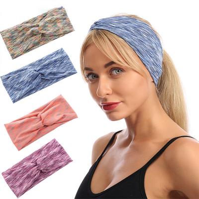 China Hot-selling new Korean style milk/Amazon style Korean sports yoga silk cross headband Elastic Sweat-absorbent Headscarf for sale