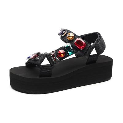 China Fashion Trend Mix Color Diamonds Women Sandal Back-Straps Slipper Party and Shopping Plastic Slippers for sale