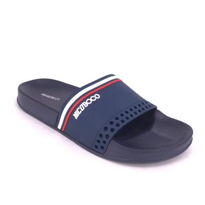 China Logo Or Design Rubber Patch Top Mens Slides Lightweight Customized Slippers for sale